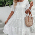 RAEMI™ – Elegant Round Neck Boho Summer Dress