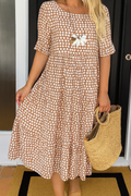 IRIS™ | Sable Short-Sleeve Midi Dress