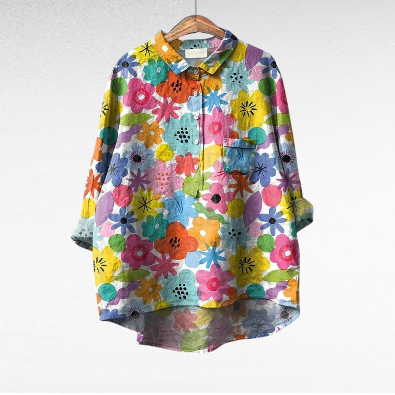 THERESY | Elegant Summer Linen Blouse
