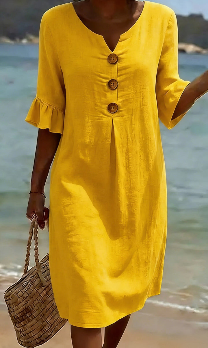 SIENNA | Women’s Everyday Floral Print Cotton & Linen Dress
