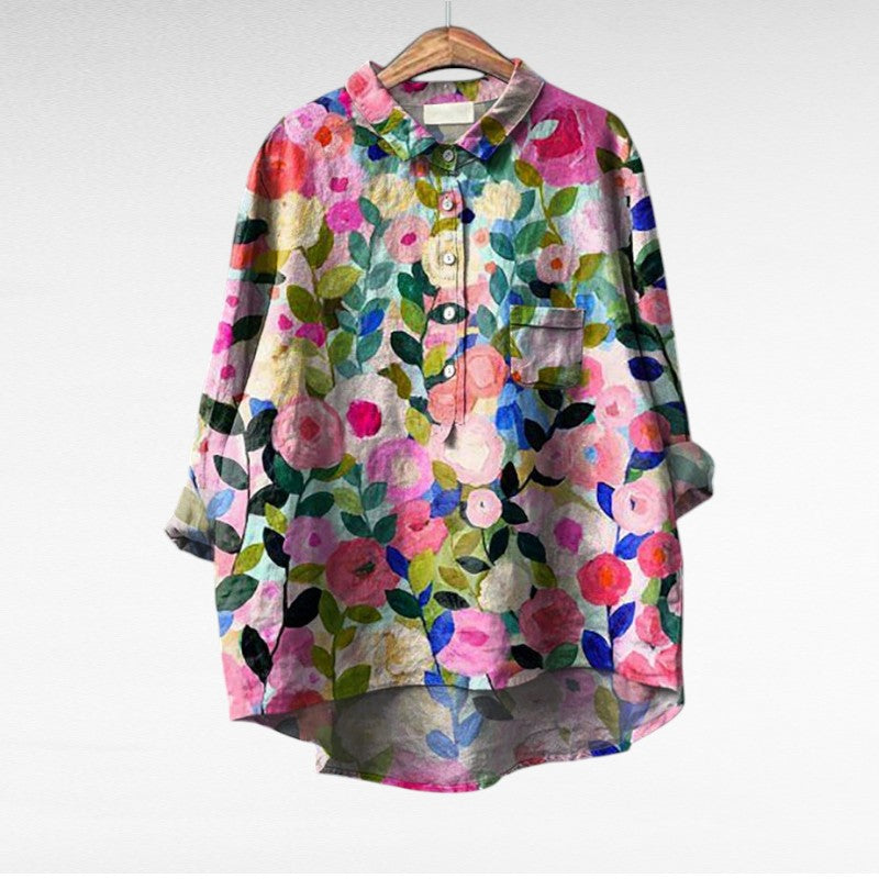 CLARICE | Elegante Blusa de Verano de Lino