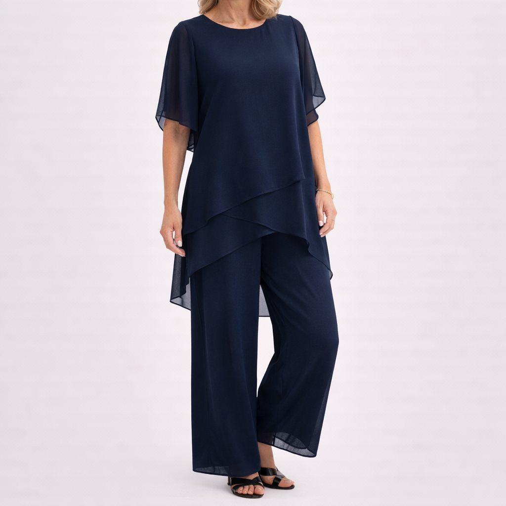AMANDA™ | Co-ord Set with Draped Palazzo Pants