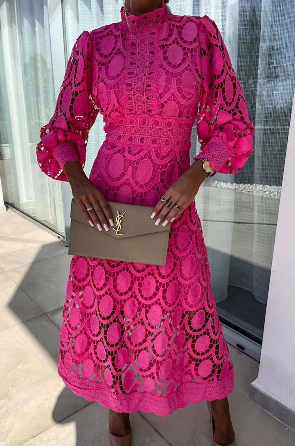 Eloah™ - Elegant Lace Midi Dress