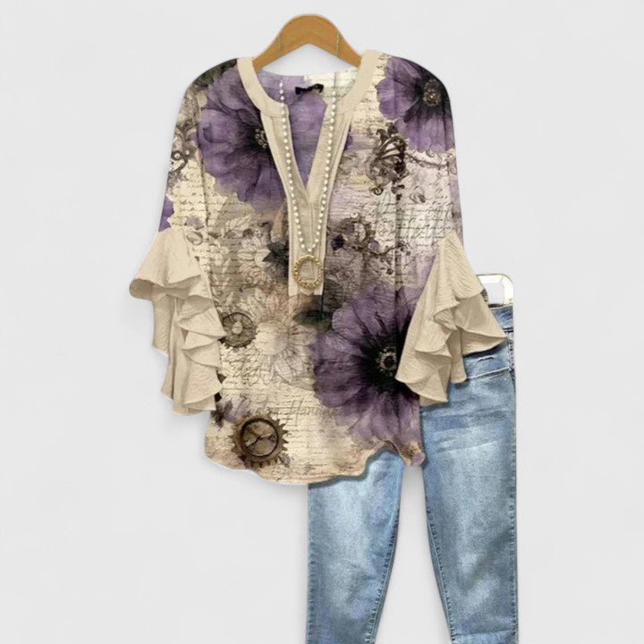 AURELIA™ | Ruffle Sleeve Statement Blouse