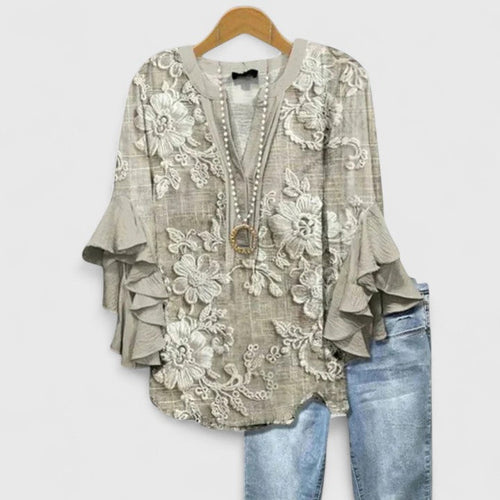 AURELIA™ | Ruffle Sleeve Statement Blouse