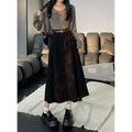 ESTELLE™ – Classic Belt Corduroy Midi Skirt
