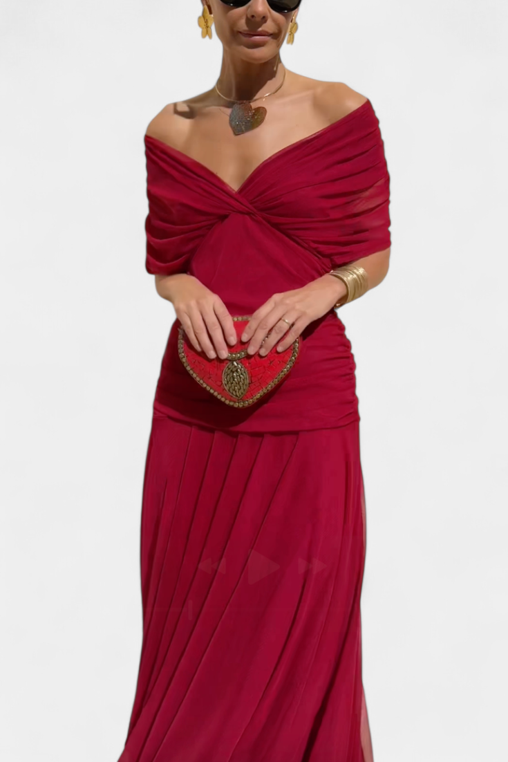 FLORENDA™ | Long Floral V Neck Dress