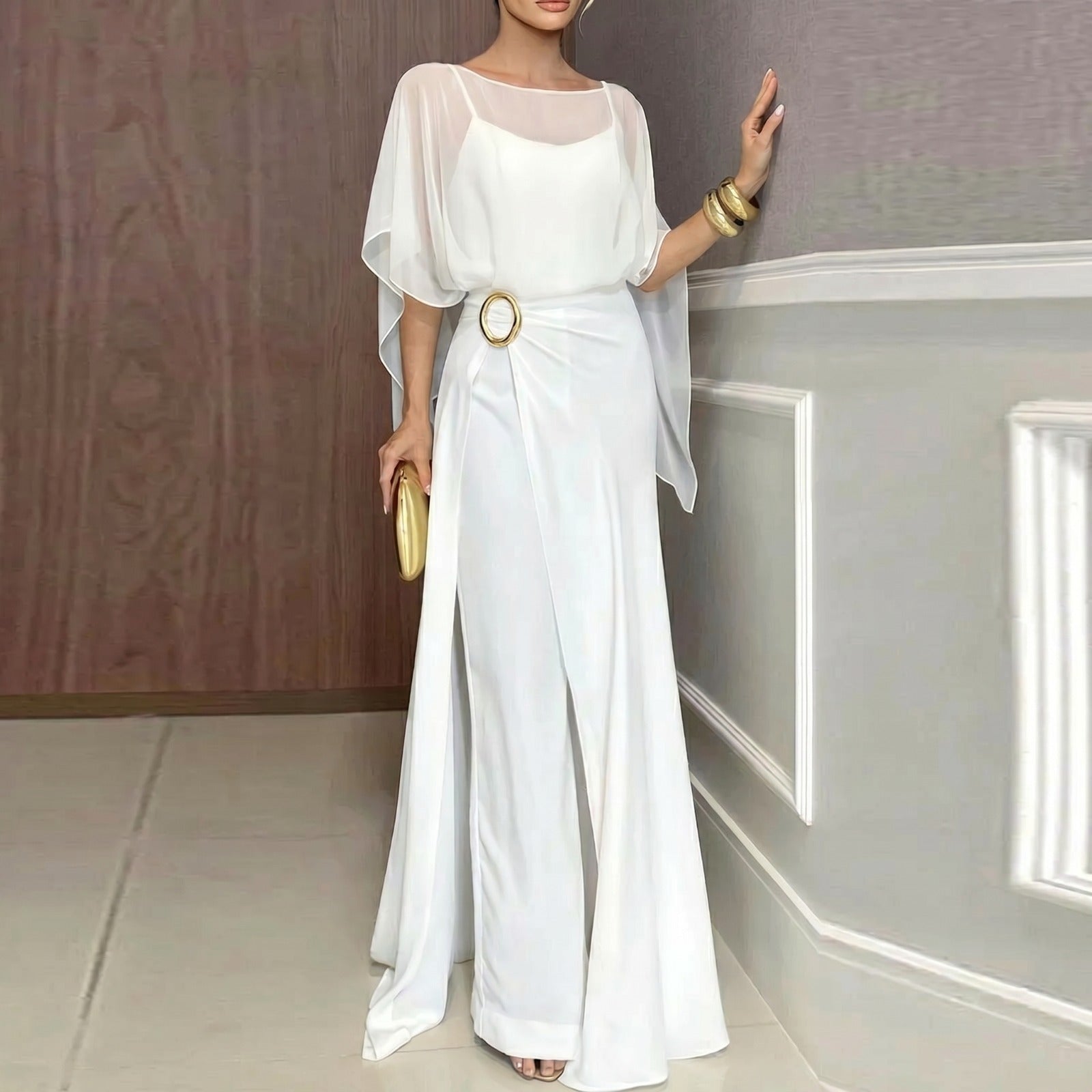 Hermione™ Jumpsuit Set with a Sheer Overlay