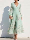 Seraphina | Mint Bloom Pleated Maxi Dress